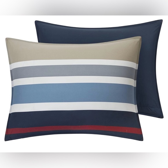 Nautica Bradford Cotton Navy Duvet Cover Set Queen - Picture 4 of 6
